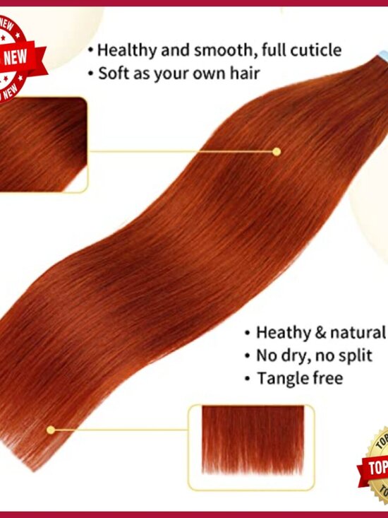 22 Inch Tape In Hair Extensions Human Hair Straight 20 Pieces 50g main image 6